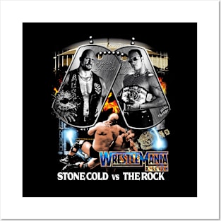 The Rock Vs. Stone Cold Steve Austin Tag Wrestlemania 17 Posters and Art